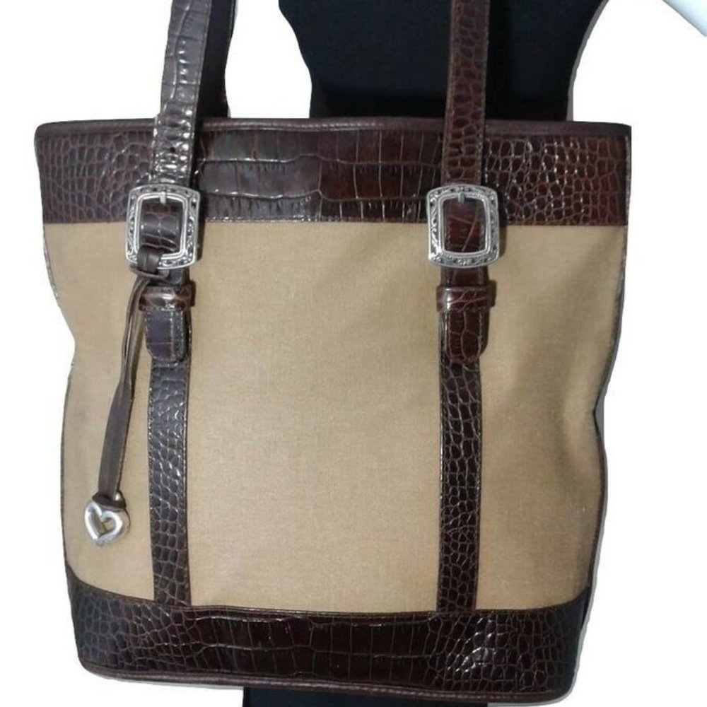 Brighton canvas and leather tote